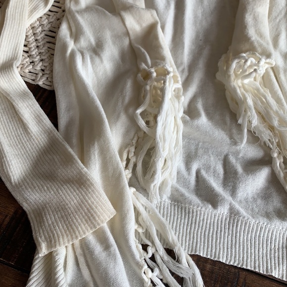 YA los angeles cream boho cardigan EUC size s - Picture 3 of 3